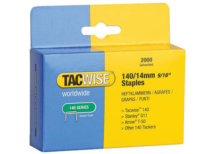 Tacwise 140 Heavy-Duty Staples 14Mm (Type T50  G) Pack 2000