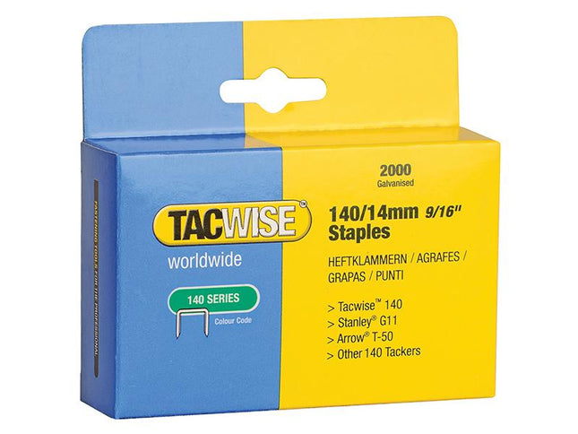 Tacwise 140 Heavy-Duty Staples 14Mm (Type T50  G) Pack 2000