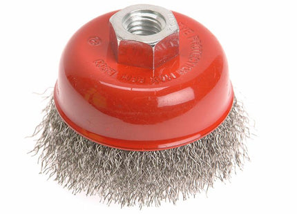 Faithfull Wire Cup Brush 80Mm X M14 X 2 Stainless Steel 0.30Mm