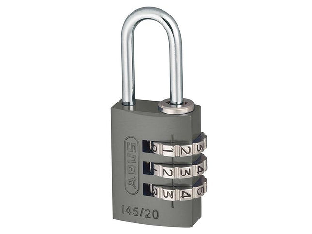 ABUS Mechanical 145/20 20Mm Aluminium Combination Padlock Titanium 46576