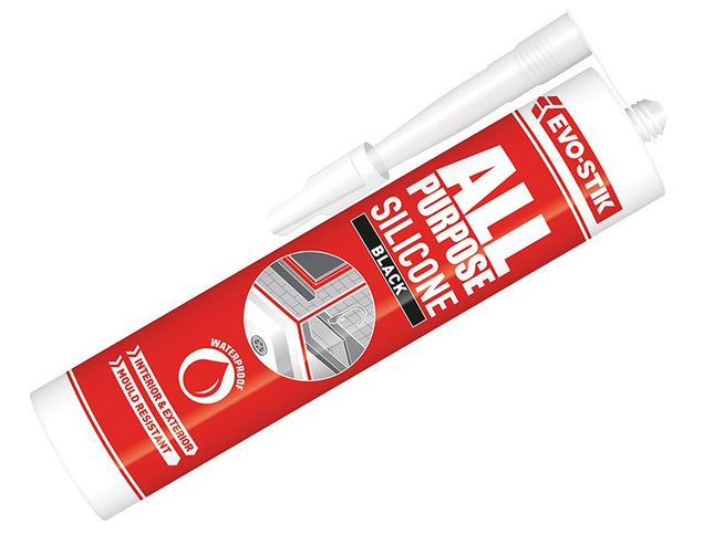 Evo-Stik 112872 All Purpose Flex Silicone Sealant Black C20