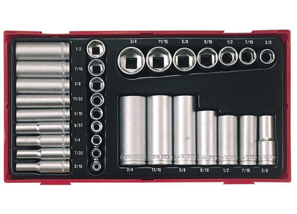 Teng Ttaf32 32 Piece Reg/ Deep Socket Set 1/4-3/8In Drive
