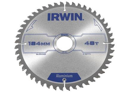 IRWIN Professional Aluminium Circular Saw Blade 184 X 30Mm X 48T Tcg