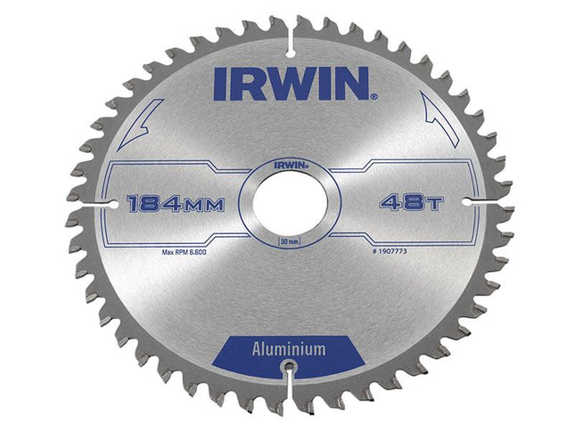 IRWIN Professional Aluminium Circular Saw Blade 184 X 30Mm X 48T Tcg