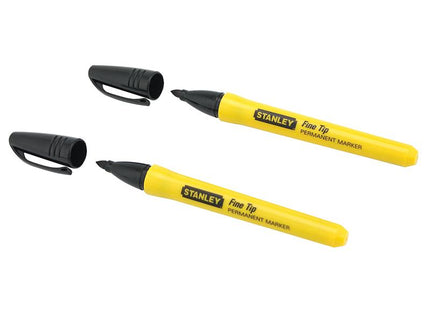 Stanley Tools Fine Tip Permanent Marker Black (Pack Of 2)