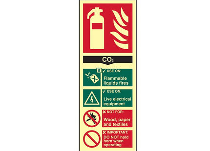 Scan Fire Extinguisher Composite Co2 - Photoluminescent 75 X 200Mm