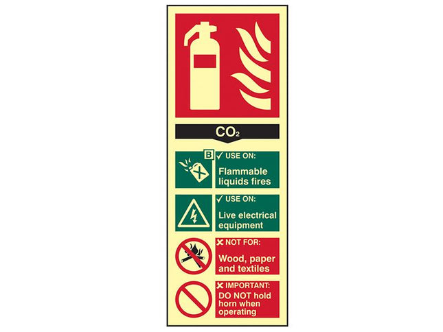 Scan Fire Extinguisher Composite Co2 - Photoluminescent 75 X 200Mm