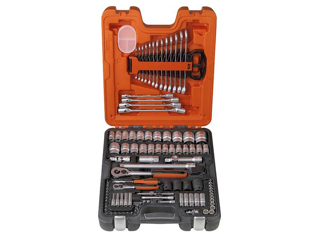 Bahco S106 Socket & Spanner Set Of 106 Af & Metric 1/4 & 1/2In Drive