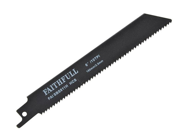 Faithfull S811H Sabre Saw Blade Wood 150Mm 10 Tpi (Pack Of 5)