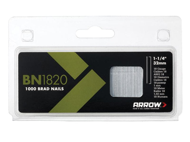 ARROW Bn1820 Brad Nails 32Mm 18G Pack 1000