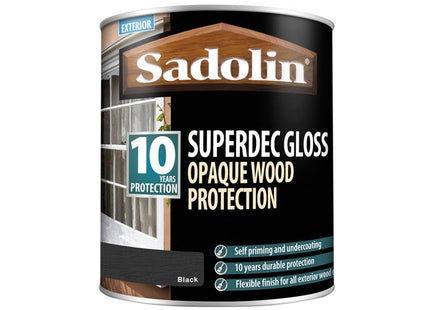 Sadolin Superdec Opaque Wood Protection Black Gloss 1 Litre