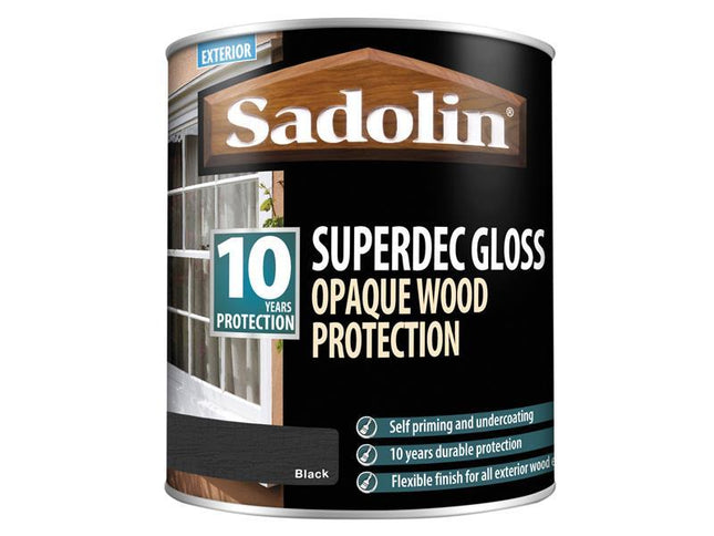 Sadolin Superdec Opaque Wood Protection Black Gloss 1 Litre