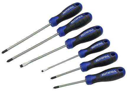 Faithfull Boxed Soft Grip Screwdriver Set, 6 Piece Sl/Ph/Pz