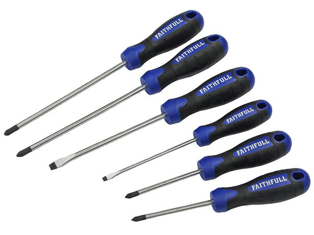 Faithfull Boxed Soft Grip Screwdriver Set, 6 Piece Sl/Ph/Pz