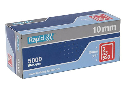 RAPID 53/10B 10Mm Galvanised Staples Box 5000