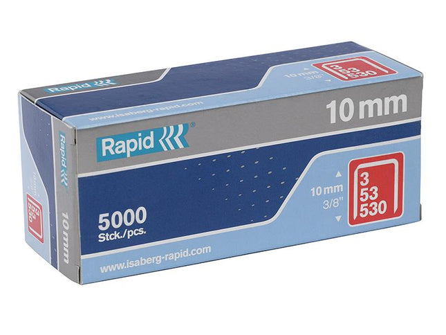 RAPID 53/10B 10Mm Galvanised Staples Box 5000