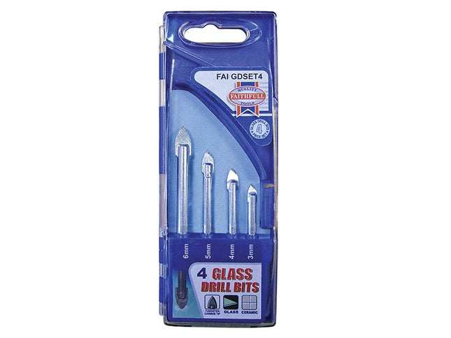 Faithfull Tile & Glass Drill Bit Set Of 4 (3-6Mm)