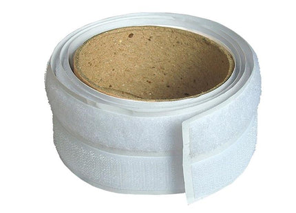 Faithfull Hook & Loop Self-Adhesive Tape 20Mm X 1M White