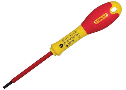 Stanley Tools Fatmax Vde Insulated Screwdriver Parallel Tip 4.0 X 100Mm