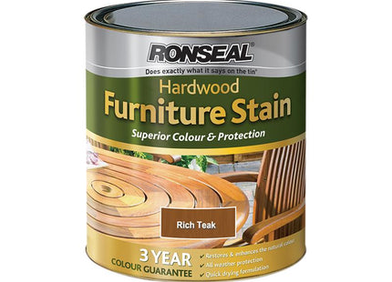 Ronseal Ultimate Protection Hardwood Garden Furniture Stain Rich Teak 750Ml