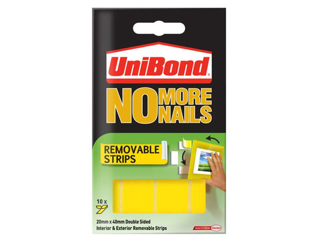 Unibond No More Nails Removable Pads 19Mm X 40Mm (Pack Of 10)