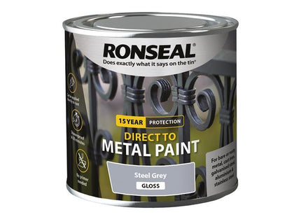Direct to Metal Paint Steel Grey Gloss 250ml