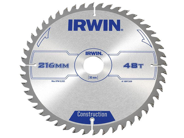 IRWIN General Purpose Table & Mitre Saw Blade 216 X 30Mm X 48T Atb