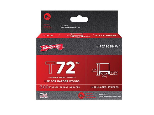 ARROW T72 Insulated Staples 5 X 12Mm Box 300