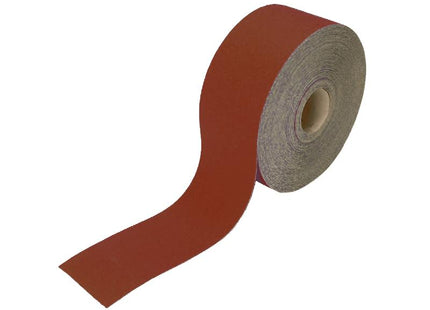 Faithfull Aluminium Oxide Sanding Paper Roll Red Heavy-Duty 115Mm X 50M 40G