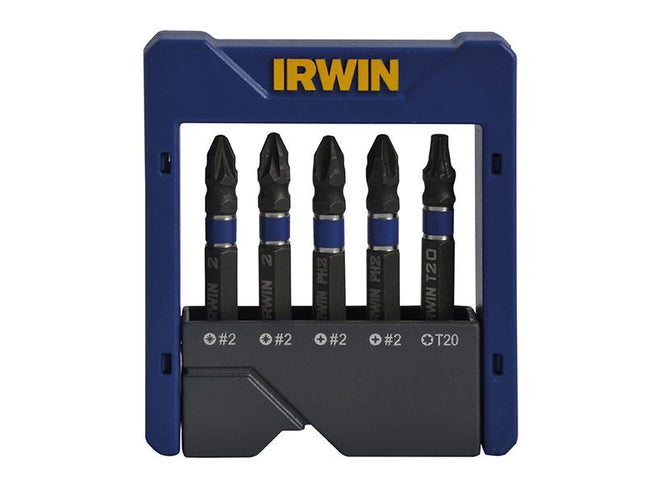 IRWIN Impact Screwdriver Pocket Bit Set Of 5 Pozi/Phillips/Torx