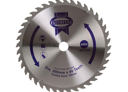 Faithfull Tct Circular Saw Blade 300 X 30Mm X 40T Pos