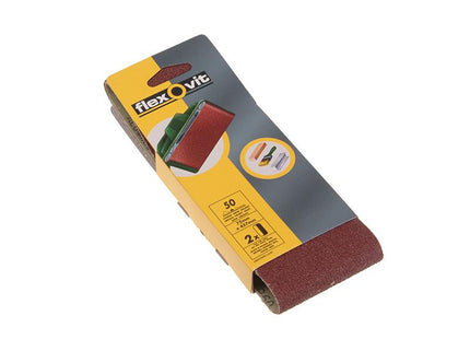 Flexovit Cloth Sanding Belts 457 X 75Mm 80G Medium (Pack Of 2)