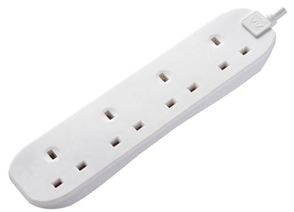 Masterplug Extension Lead 240V 4-Gang 13A White 2m