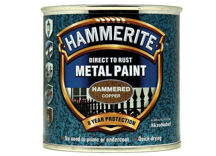 Hammerite Direct To Rust Hammered Finish Metal Paint Copper 250Ml