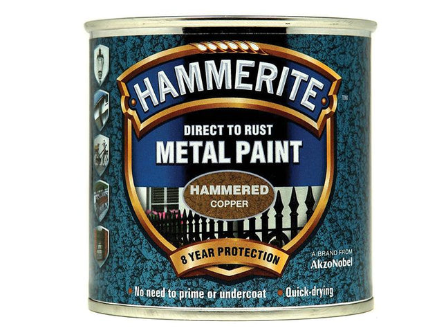 Hammerite Direct To Rust Hammered Finish Metal Paint Copper 250Ml