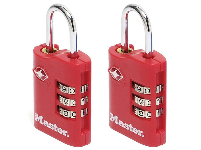 Master Lock Tsa Combination Zinc Padlocks 3 Digit 30Mm X 2