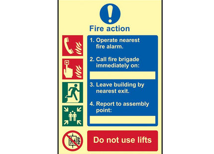 Scan Fire Action Procedure - Photoluminescent 200 X 300Mm
