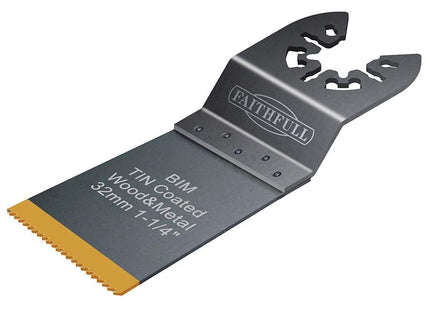 Faithfull Multi-Functional Tool Bi-Metal Flush Cut Tin Coated Blade 32Mm