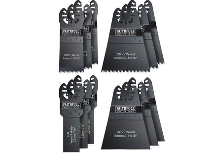 Faithfull Multi-Function Tool Blade Set, 12 Piece