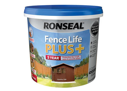 Ronseal Fence Life Plus+ Country Oak 5 Litre