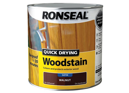 Ronseal Quick Drying Woodstain Satin Smoked Walnut 2.5 Litre