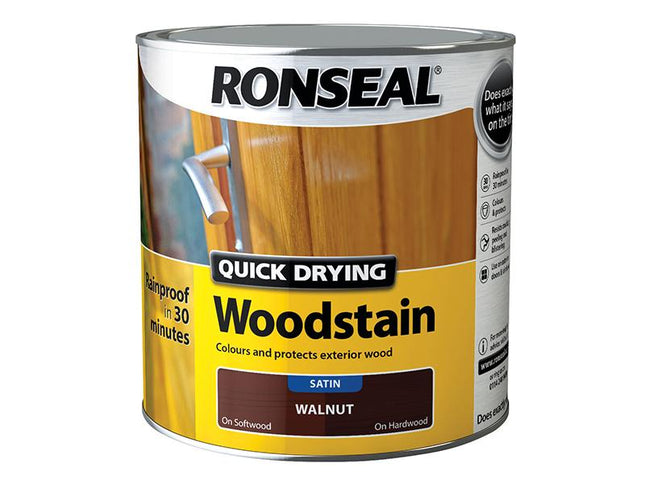 Ronseal Quick Drying Woodstain Satin Smoked Walnut 2.5 Litre