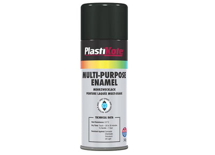 Plastikote Multi Purpose Enamel Spray Paint Gloss Black 400Ml