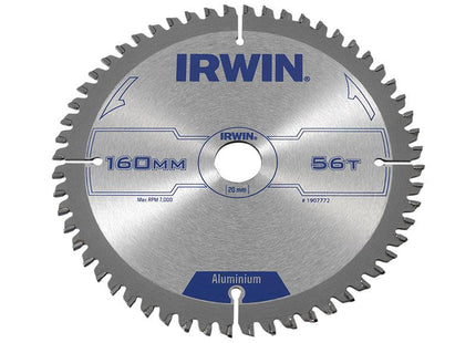 IRWIN Professional Aluminium Circular Saw Blade 160 X 20Mm X 56T Tcg