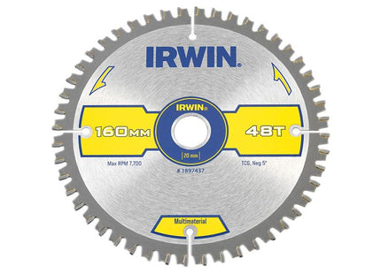 IRWIN Multi Material Circular Saw Blade 160 X 20Mm X 48T Tcg/Neg
