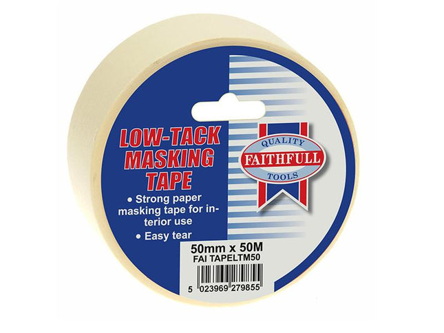 Faithfull Low Tack Masking Tape 50Mm X 50M