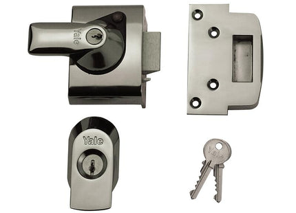 Yale Locks Bs2 Nightlatch British Standard Lock 40Mm Backset Chrome Finish Visi