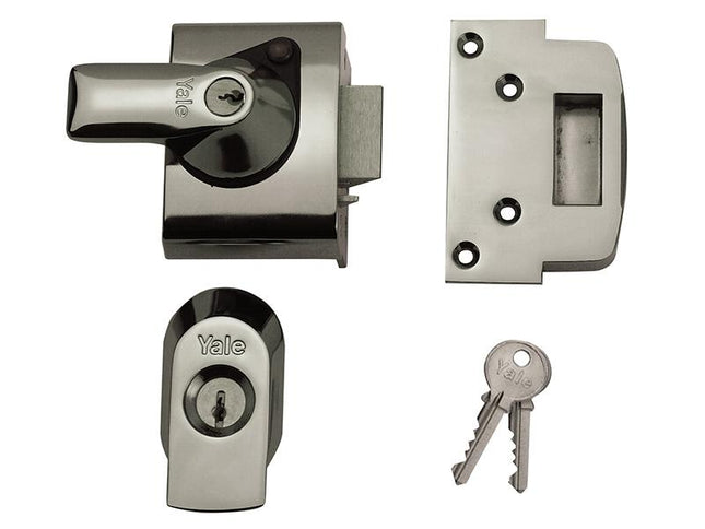 Yale Locks Bs2 Nightlatch British Standard Lock 40Mm Backset Chrome Finish Visi