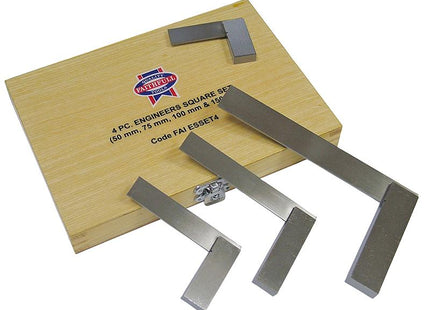Faithfull Engineer'S Squares Set, 4 Piece (50, 75, 100, 150Mm)