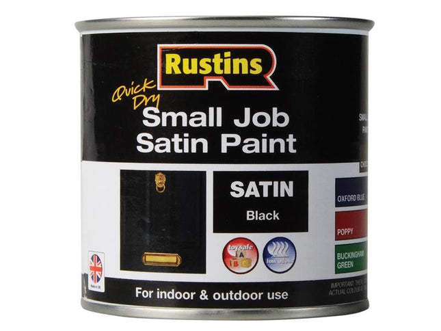 Rustins Quick Dry Small Job Satin Paint Black 250Ml